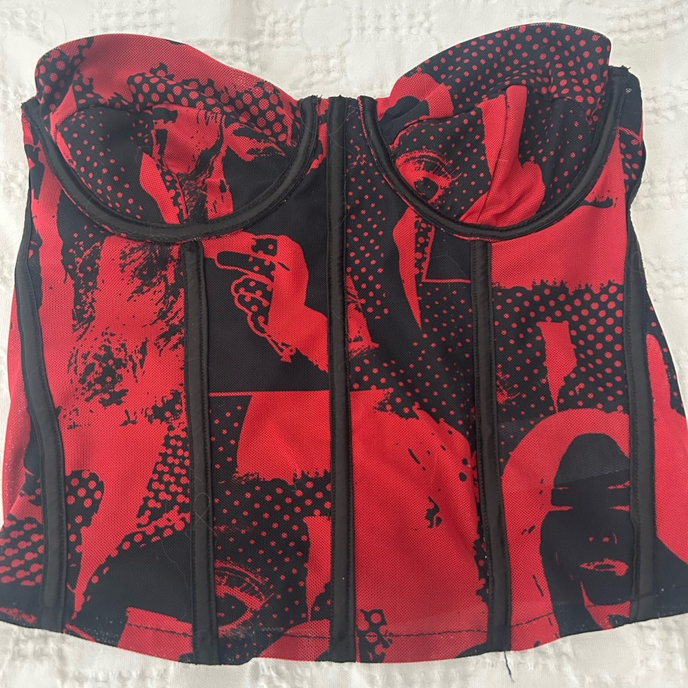 Edikted Red and Black Bustier size small